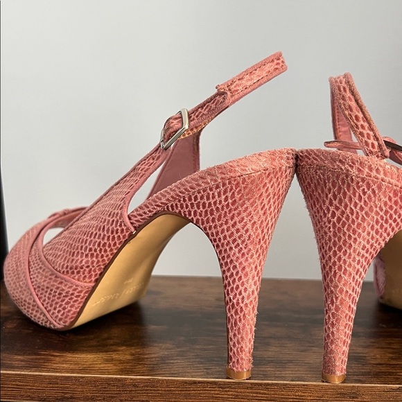 White House Black Market Pink Peep-Toe Heels - Picture 7 of 7